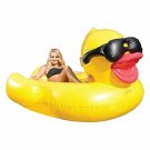 GAME 5000 Giant Derby Duck, Inflatable Balloon Animal Pool Float, Quick-Fill Val