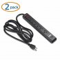 Cable Matters (2Pack) 6 Outlet Surge Protector Power Strip with USB Charging Po