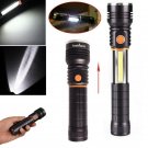 TEEKLAND 5W T6 + COB 1200LM 4 Modes Focusing Rotary Flashlight w/ Magnet Tail