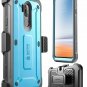 LG G7 Case With Built In Screen Protector Holster Cover Full Body Rugged Blue