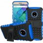 Moto G5 Plus Case Shockproof Dual Layer TPU Kickstand Protective Cover Blue NEW