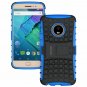 Moto G5 Plus Case Shockproof Dual Layer TPU Kickstand Protective Cover Blue NEW