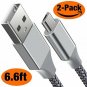 BrexLink Micro USB Cable Android, Micro USB to USB 2.0 Cable (2Pack,6.6Ft) Nylo