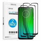 Moto G7 Screen Protector, OMOTON 3D Curved Full Coverage Tempered Glass for Moto
