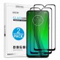 Moto G7 Screen Protector, OMOTON 3D Curved Full Coverage Tempered Glass for Moto