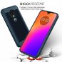 Moto G7 Case HD Screen Protector, Shockproof Carbon Fiber Brushed Texture [Full