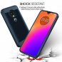 Moto G7 Case HD Screen Protector, Shockproof Carbon Fiber Brushed Texture [Full