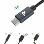 RAMPOW USB Cable [6.5ft] TangleFree Braided MicroUSB Cable/Samsung USB Cable
