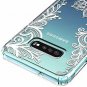 Galaxy S10E Case Huness TPU Grip Bumper and Clear Flower Transparent Hard PC Bac