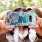 Galaxy S10E Case Huness TPU Grip Bumper and Clear Flower Transparent Hard PC Bac