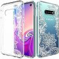 Galaxy S10E Case Huness TPU Grip Bumper and Clear Flower Transparent Hard PC Bac