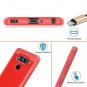 LG V40 Case, LG V40 ThinQ/LG V40 Storm Case, Carbon Fiber Brushed Texture Red