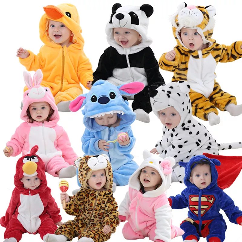 Baby Animal Onesie Romper Costumes - Unisex Cute Hooded Cartoon Outfits
