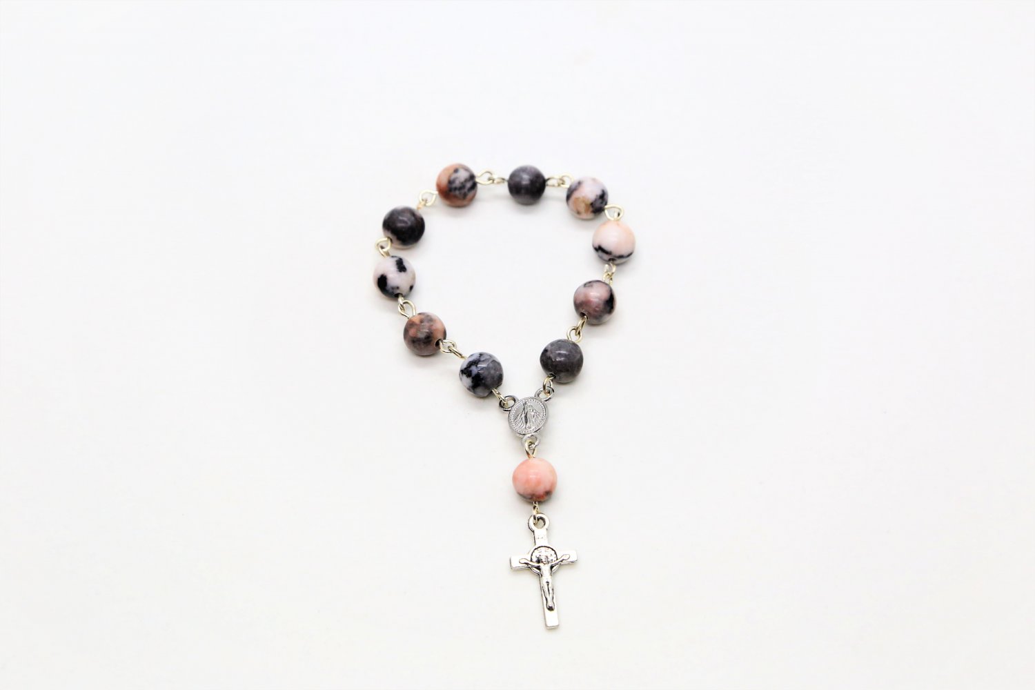 Pink Zebra Jasper Mini Rosary