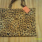 Tote Bag  Handmade  Leopard Lined 9.5 x 8
