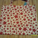 Tote Bag  Handmade  White with Red Stars    Unlined 14 x 11