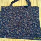 Tote Bag  Handmade  Blue Paisley    Unlined 14 x 16