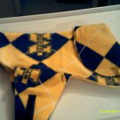 Handmade Dog Coat Size SM  Michigan Blue & Gold
