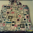 Tote Bag  Handmade  white with grey/black/blue/pink Geometric patterns Lined
