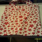 Tote Bag  Handmade  White with Red Stars    lined 14 x 12