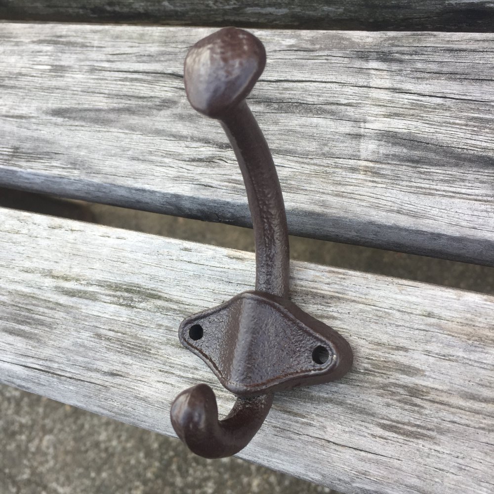 intage Style Cast Iron Wall Coat Hooks Hat Hook Hall Tree 3 3/4" Brown