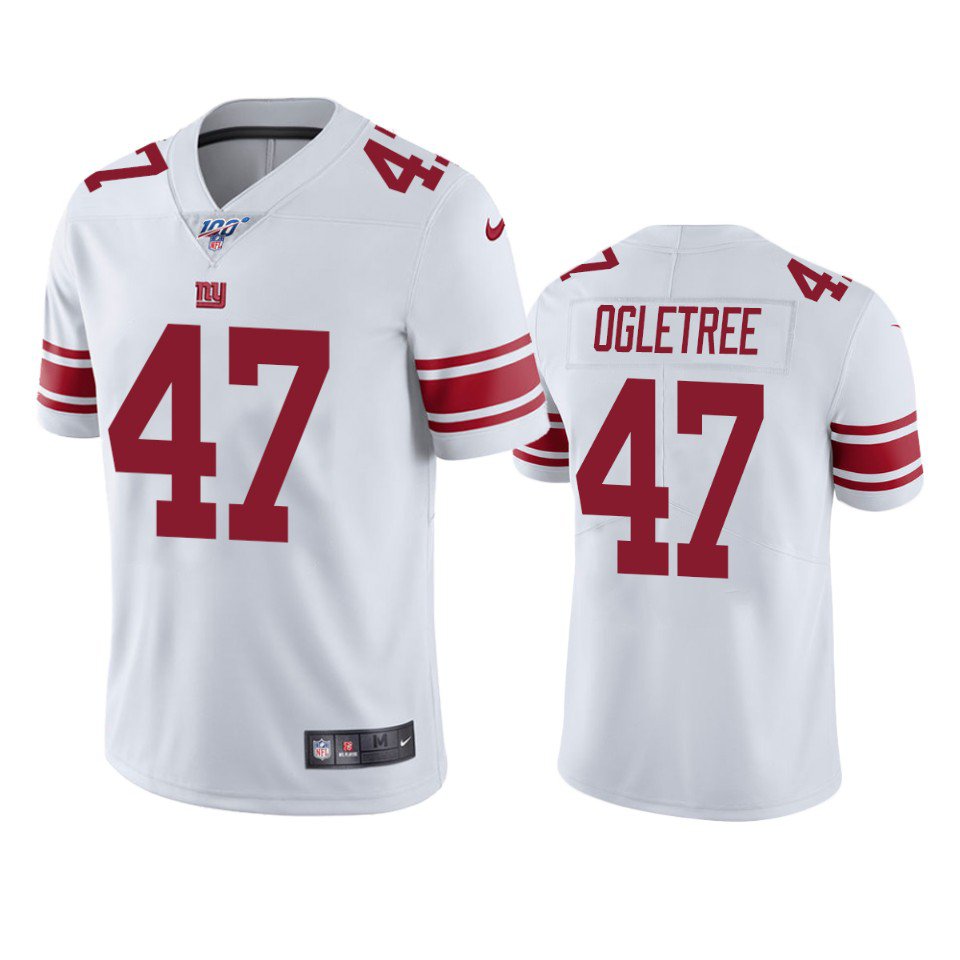 Men's New York Giants #47 Alec Ogletree Whitel 100th Season Jersey