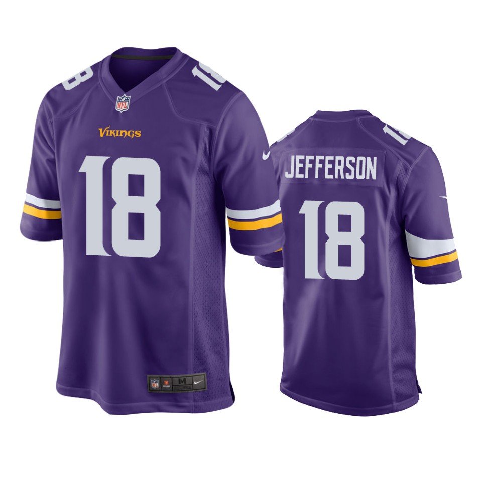 Vikings Justin Jefferson 2020 Draft Purple Game Jersey