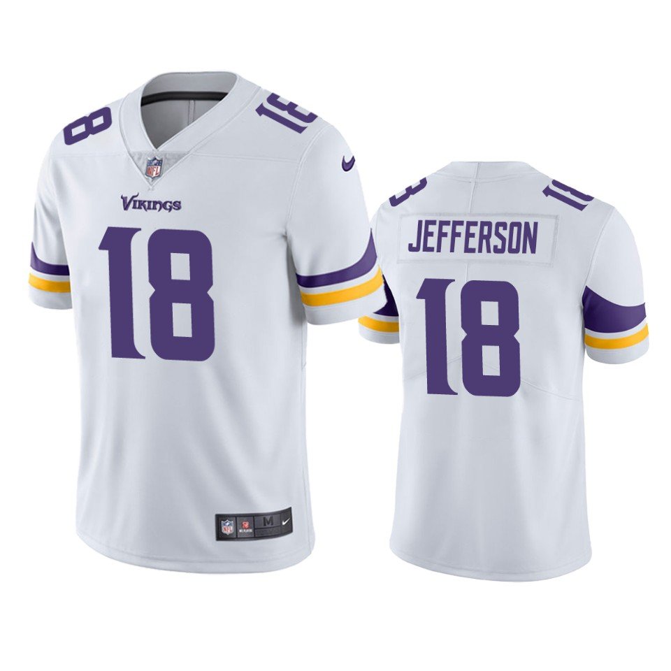 Nike Vikings 18 Justin Jefferson Purple 2020 NFL Draft Vapor Limited Men  Jersey