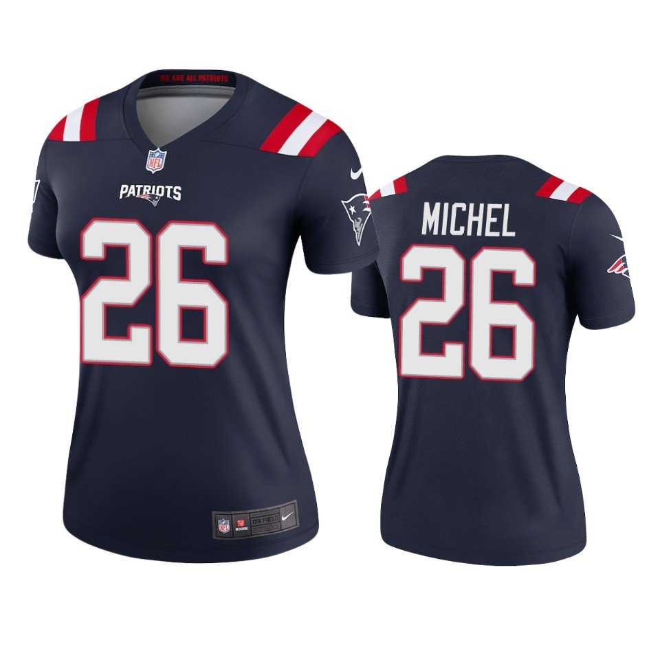 Women's Patriots Sony Michel Legend White Jersey