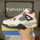Nike Air Jordan 4 Retro What The MILITARY BLUE-FIRE RED-BLACK-CEMENT GREY
