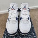 Nike Air Jordan 4 White Midnight Navy Light Smoke Grey Fire Red