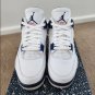 Nike Air Jordan 4 White Midnight Navy Light Smoke Grey Fire Red