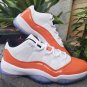NIKE Air Jordan 11 Low WhiteBlack-Orange Trance