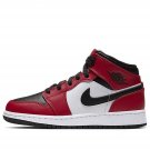 Nike Air Jordan 1 Mid Chicago GS toe White Gym Red Black youth
