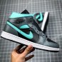 NIKE Air Jordan 1 Mid Grey Aqua Blue