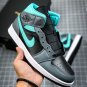 NIKE Air Jordan 1 Mid Grey Aqua Blue