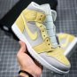 NIKE Air Jordan 1 Mid Mixed Textures Yellow Grey Fog