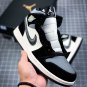 NIKE Air Jordan 1 Mid Satin Grey Toe Black