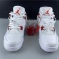 Air Jordan 4 White University Red-Metallic Silver