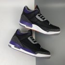 Air Jordan 3 Black Cement Grey White Court Purple