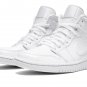 AIR JORDAN 1 MID Triple White Patent Leather