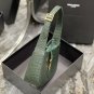 New Saint Laurent Luxury Bag Le 5A7 Hobo Bag In Crocodile Embossed Leather Green0219903