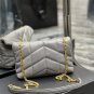 New Saint Laurent Luxury Bag Mini Loulou Puffer Light Grey0217803