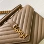 Saint Laurent Monogram Envelope Clutch Bag Khaki022403
