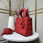 Romantic Paris Dior Bag Lady Red Matte Leather With Letter Sling Style D1403