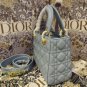 Romantic Paris Dior Bag Lady Stone Blue Matte Leather With Letter Sling Style D1302