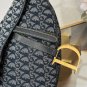 Romantic Paris Dior Saddle Bag Oblique Motif Black Dark Grey Style D77802