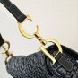 Romantic Paris Dior Saddle Bag Oblique Motif Black Dark Grey Style D77802
