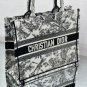 Romantic Paris Dior Tote Book Bag Motif Flower Black White Style D44740