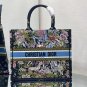 Romantic Paris Dior Tote Book Bag Motif Animals Flower Colorfull Black Style D44746